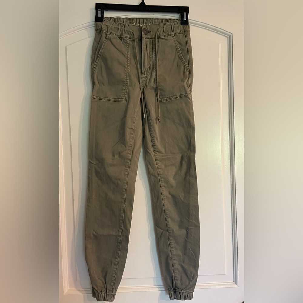 American Eagle Outfitters Khaki Drawstring Cargo Pants
